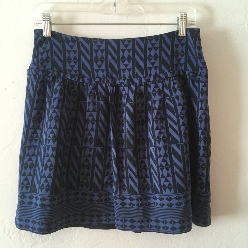 Madewell Blue Silk Skirt